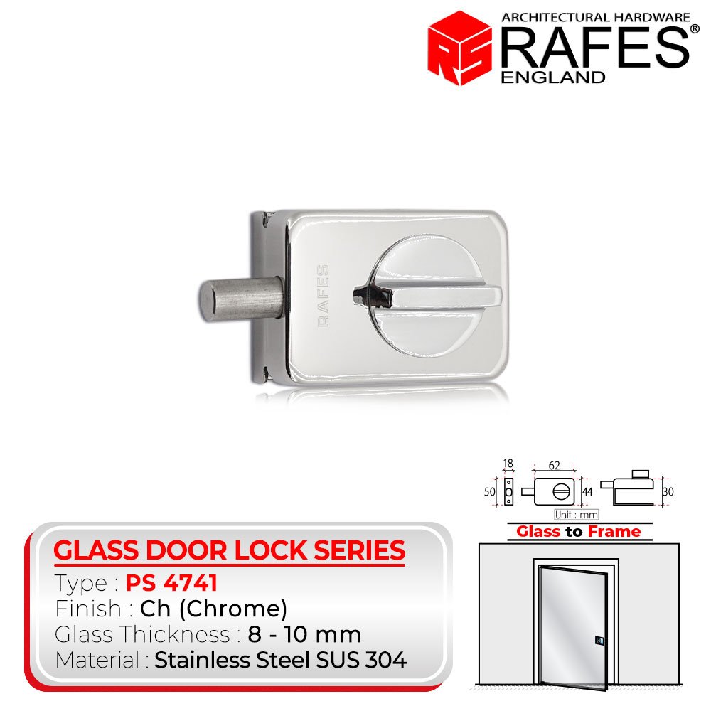 Kunci Pintu Kaca RAFES ENGLAND SUS 304 (PS 4741)