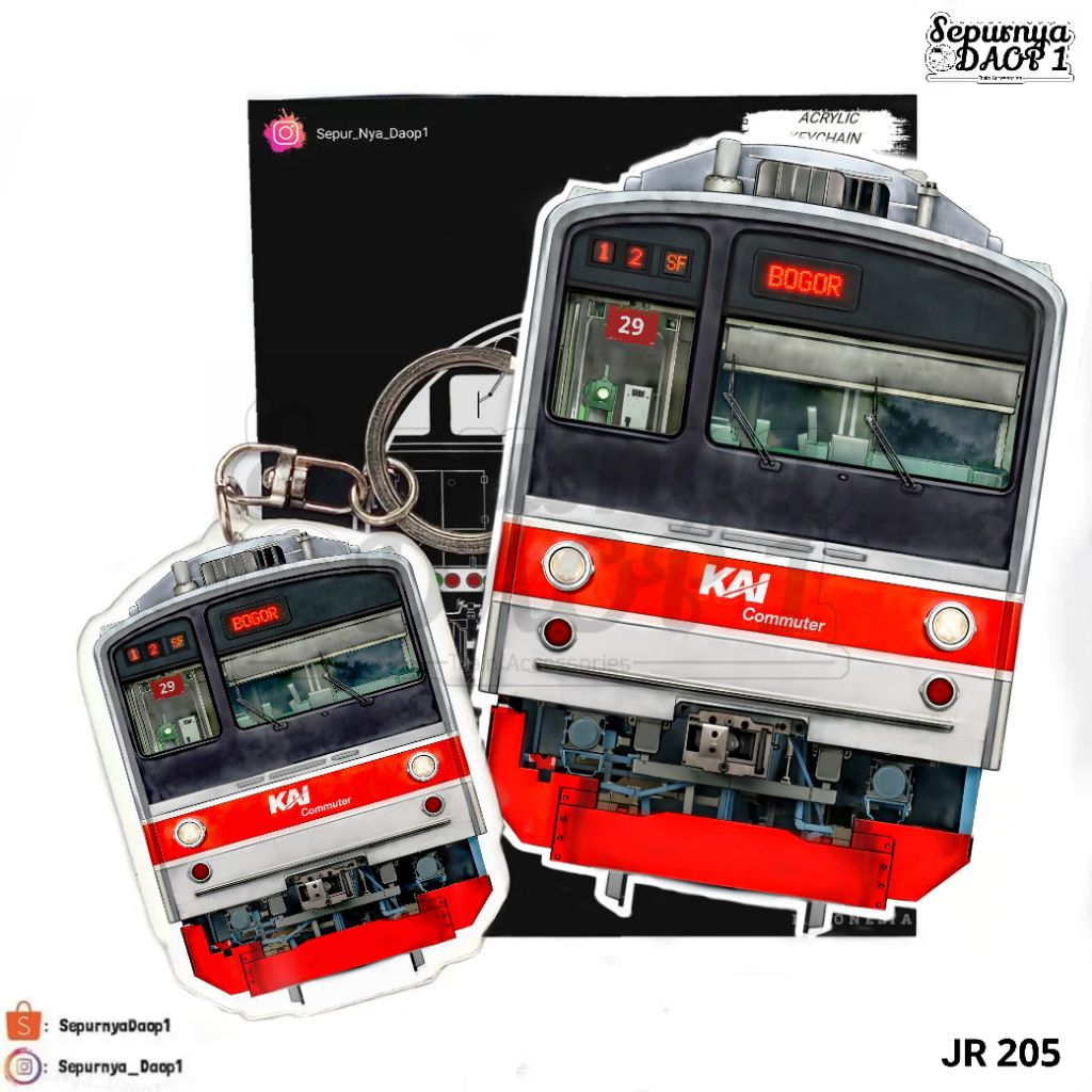 Gantungan kunci KRL JR205 New Livery
