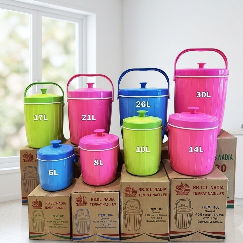 Rice bucket termos Es Serbaguna 6.5L 8.5L 14L 26L 30L dengan Sendok Nasi termos nasi / thermos es / 