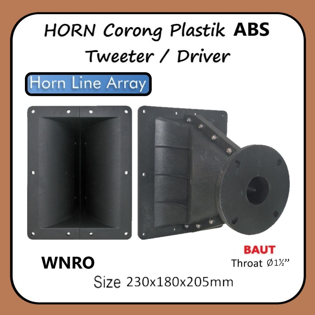 HORN LINE ARRAY DRIVER CORONG TWEETER PLASTIK ABS BAUT 23 x 18 cm ( 230X180 ) WNRO