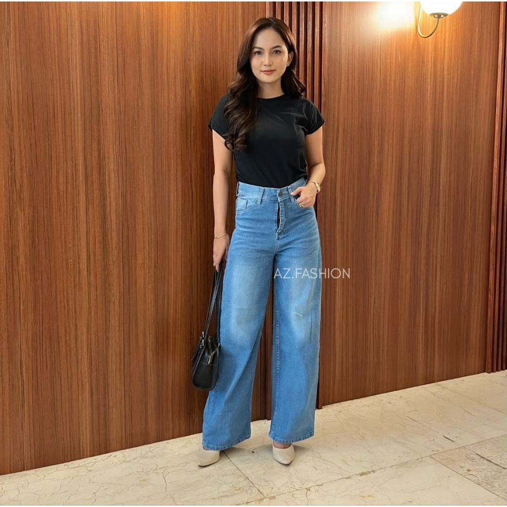 [ UNISEX ]Celana Jeans Whisker Gombrong Baggy Pants Highwaist Hangover Wid Leg Oversize Korean Style