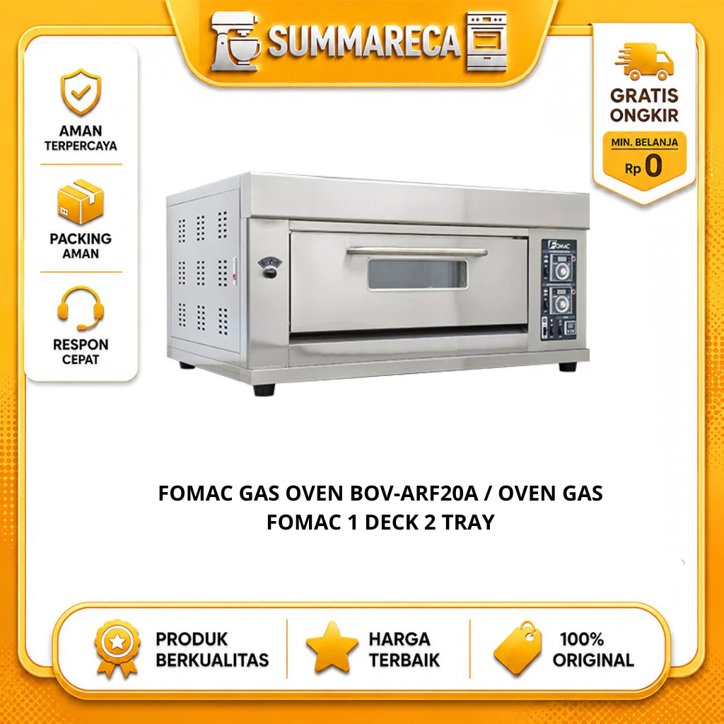 FOMAC Gas Oven BOV-ARF20A / Oven Gas FOMAC 1 Deck 2 Tray