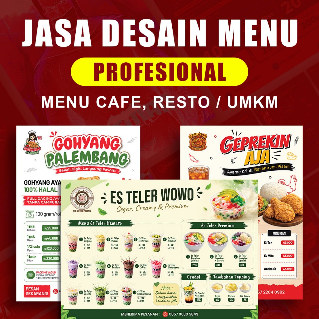 JASA DESAIN MENU CAFE & RESTORAN CUSTOM – MENU MAKANAN, MINUMAN, DAFTAR HARGA PROFESIONAL