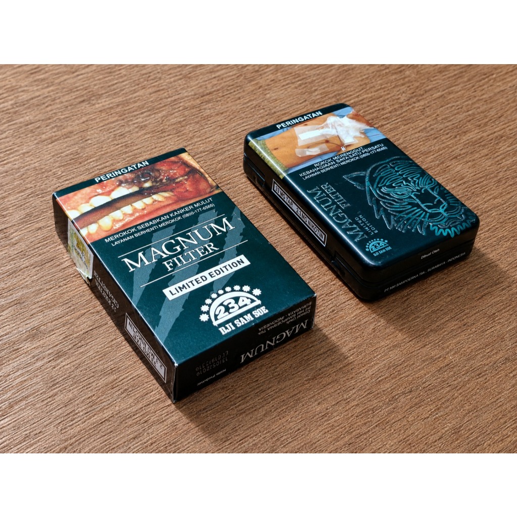 Kotak Kaleng Magnum Filter "TIGER FACE" Limited Edition Vintage Collectible Storage Box Original