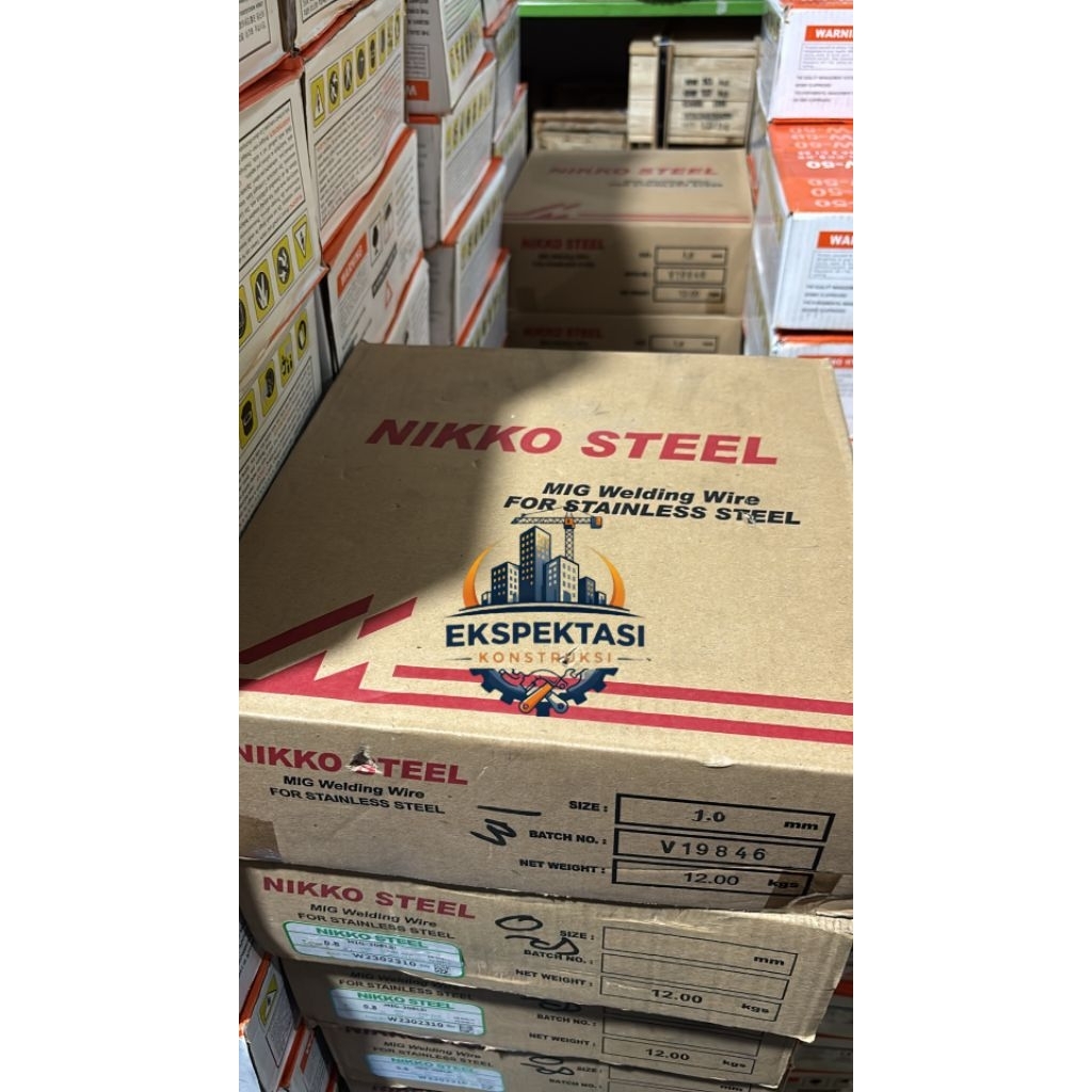 Kawat Las Stainless CO2 NIKKO STEEL MIG-308LSi ER308LSi 12Kg 0.8 / 1.0 / 1.2 mm
