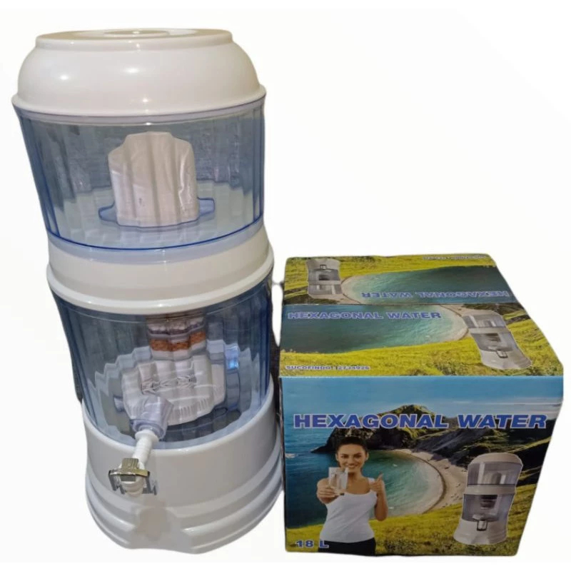 Water Pot Hexagonal 18 Liter BIO ENERGY WATER PURIFIER Merubah Air Mentah Menjadi Air Minum