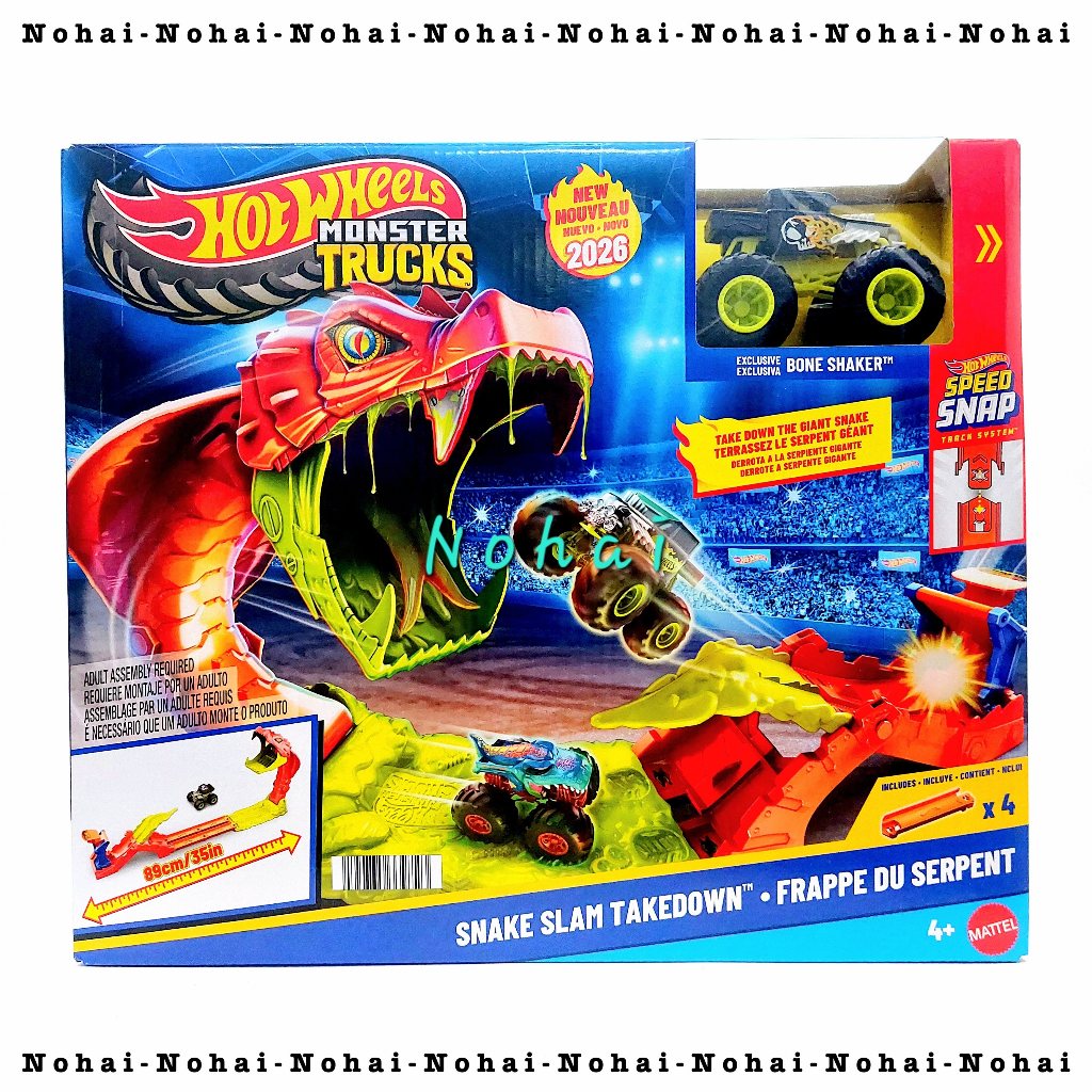 Hot Wheels HotWheels Monster Truck Snake Slam Takedown Track Set