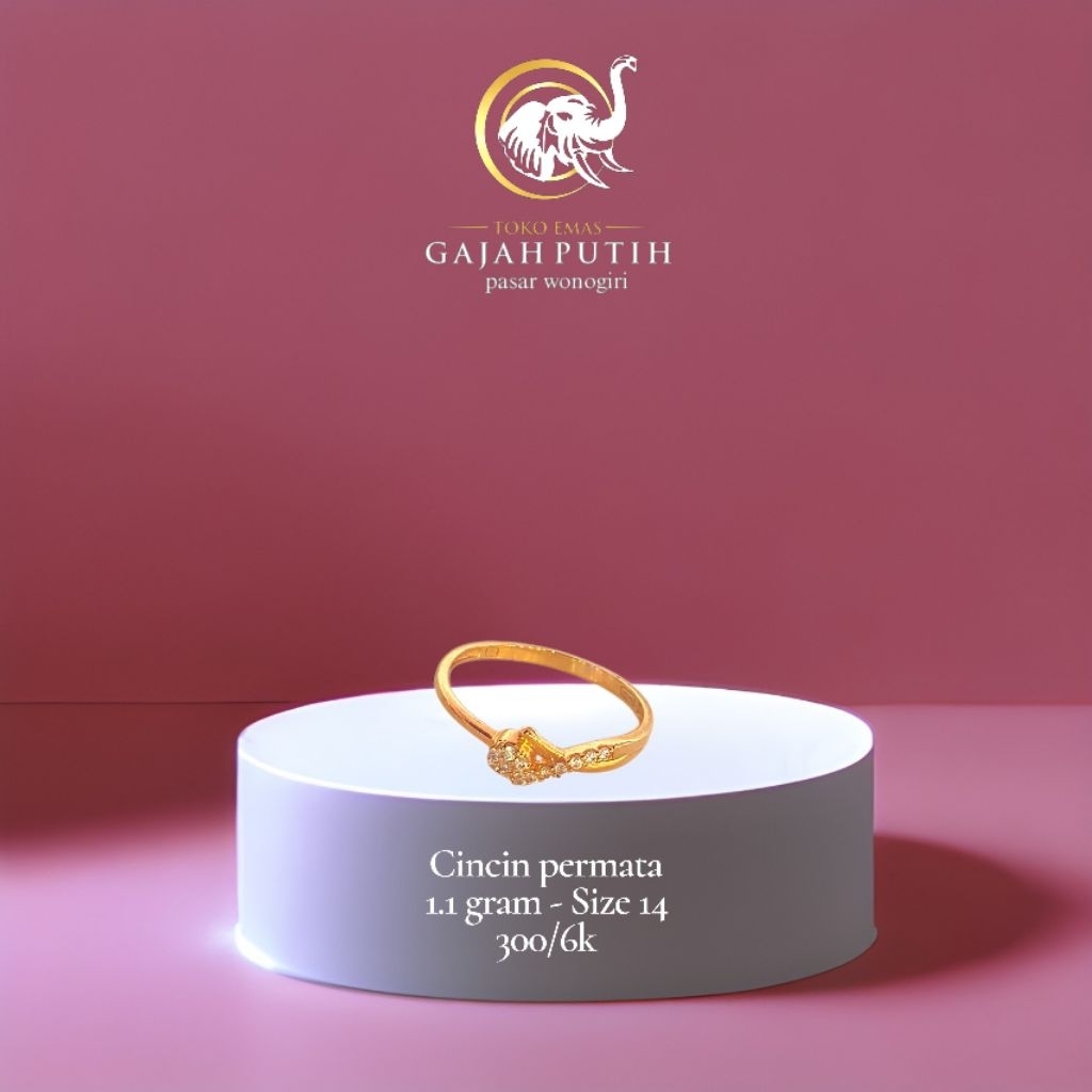 Cincin emas permata 1.1 gram
