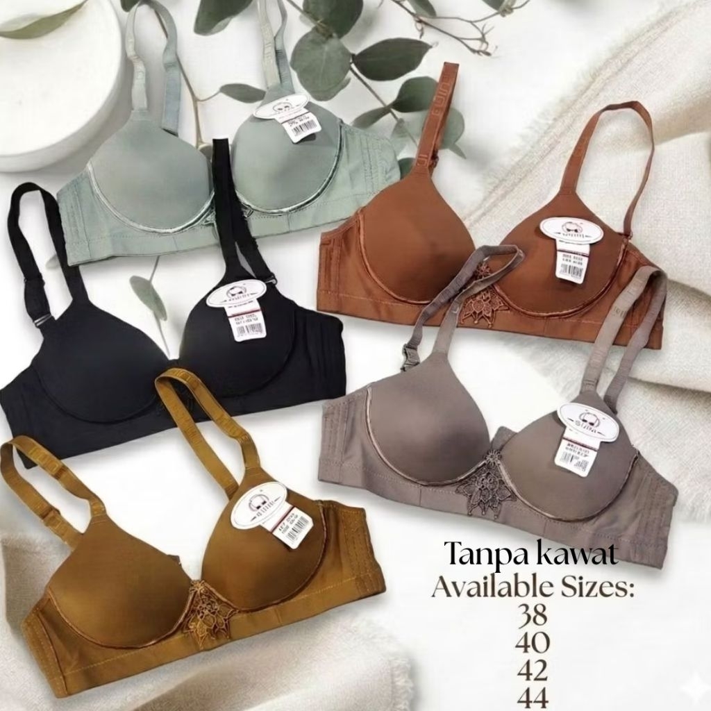 3 / 1 PCS Bh Bra Push Up Busa Tanpa Kawat 2033 Guini Dewasa Remaja Cup B Size 38 40 42 44 Berkualita