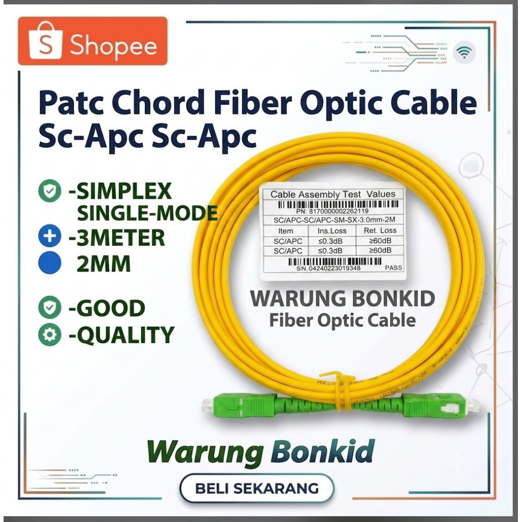 PATCHORE SC APC PATCHORE SC SC APC PATCHORE HIJAU FTTH PATCHORE SC APC