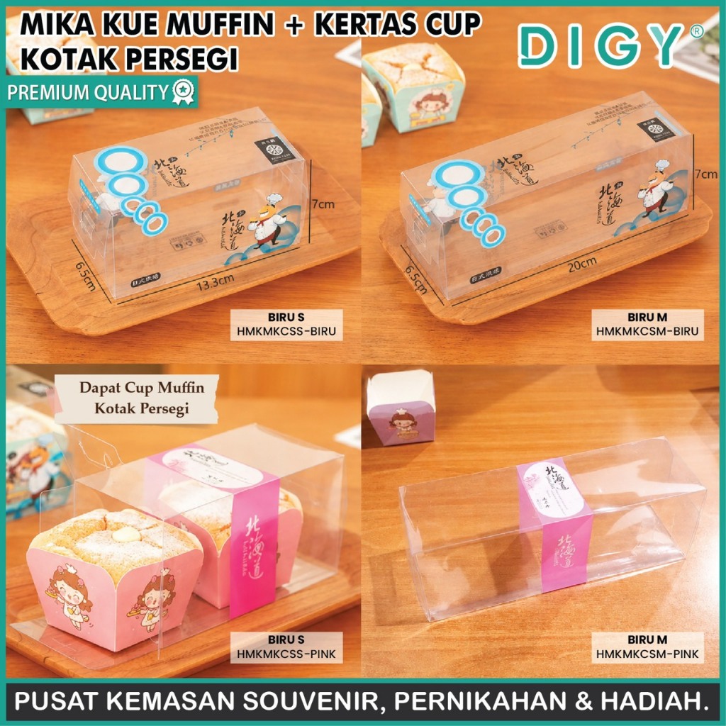 DIGY Mika Kue Muffin + Kertas Cup/Mika muffin + Cup kertas persegi /Cupcake muffin