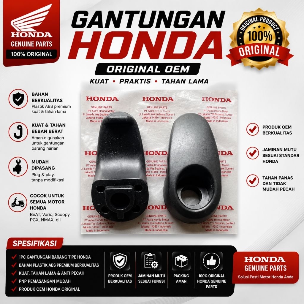 Gantungan Barang Standar Hnd Hitam All Hnd Mudah DiPasang Bisa Untuk Semua Motor Hnd