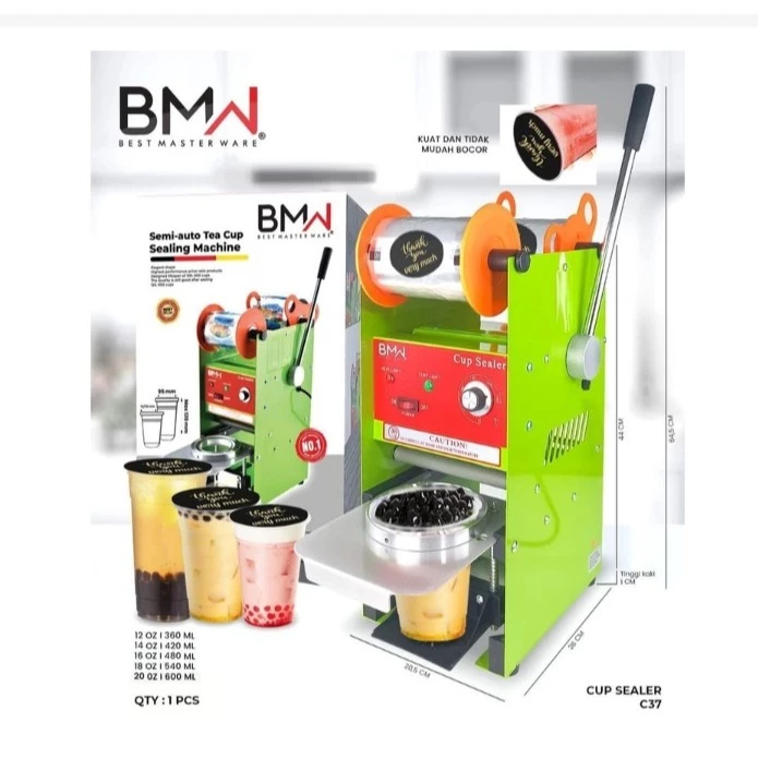 READY STOCK BMW CUP SEALER / MESIN PRESS PLASTIK 20 OZ / 22 OZ (GARANSI RESMI)