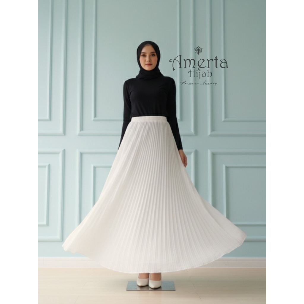 Original Rok Plisket Ceruty Babydoll Premium Heavy Sifon Exlusive / Pleated Skirt Ceruti