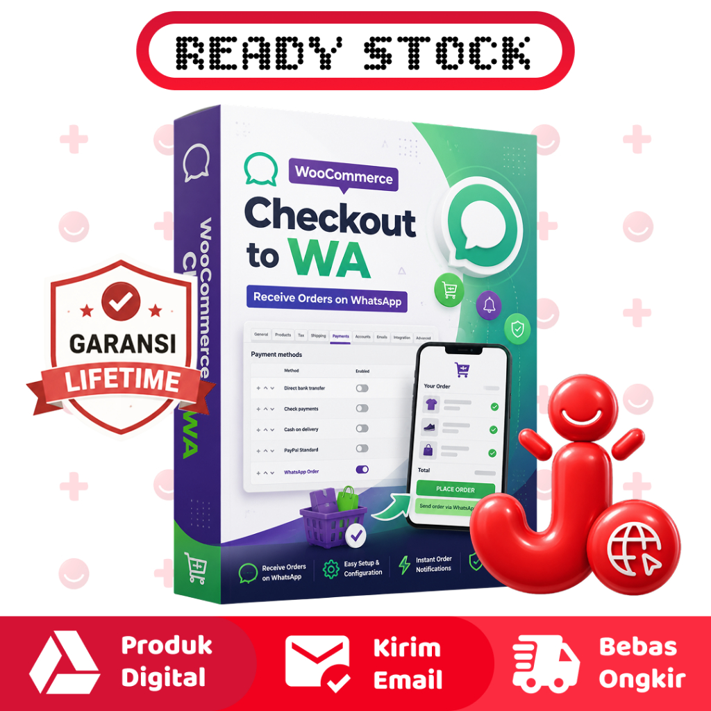 WOOCOMMERCE WaOrder Pro WP Plugin- Lifetime + Free Update Selamanya Unlimited Web Wordpress