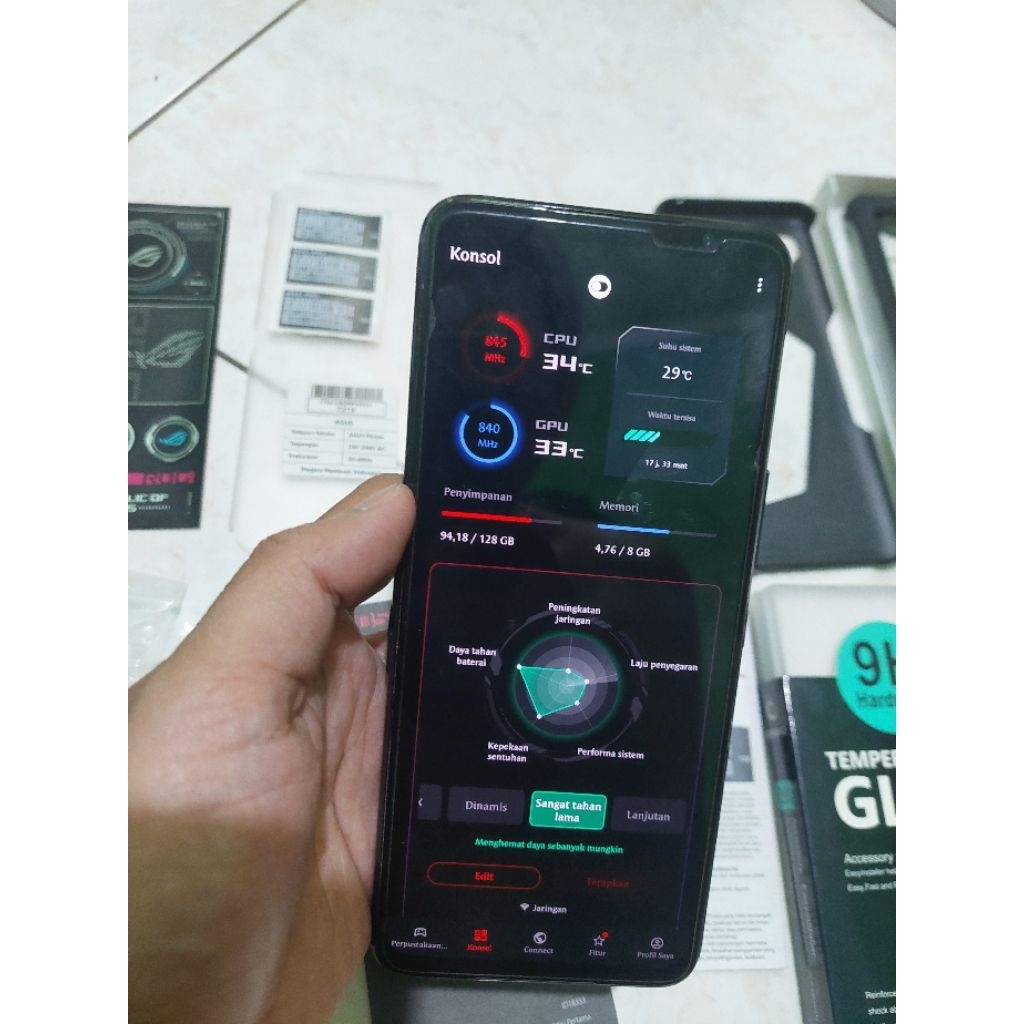 Rog phone 5 kapasitas 8/128 ( baru ganti ic dan ram bulan april 2026)