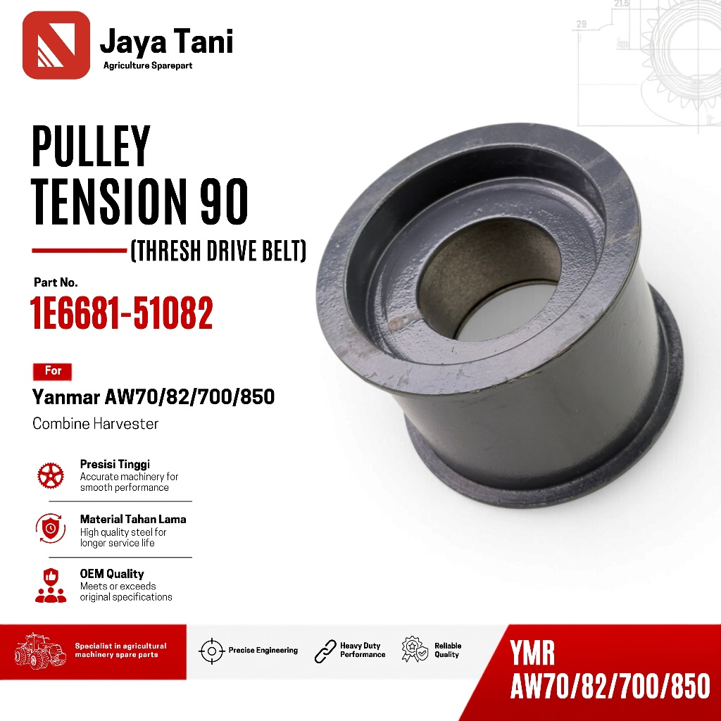 PULI TENSIONER PULLEY TENSION 90 1E6681-510821 RODA PENGENCANG VANBELT PERONTOK YANMAR AW70V
