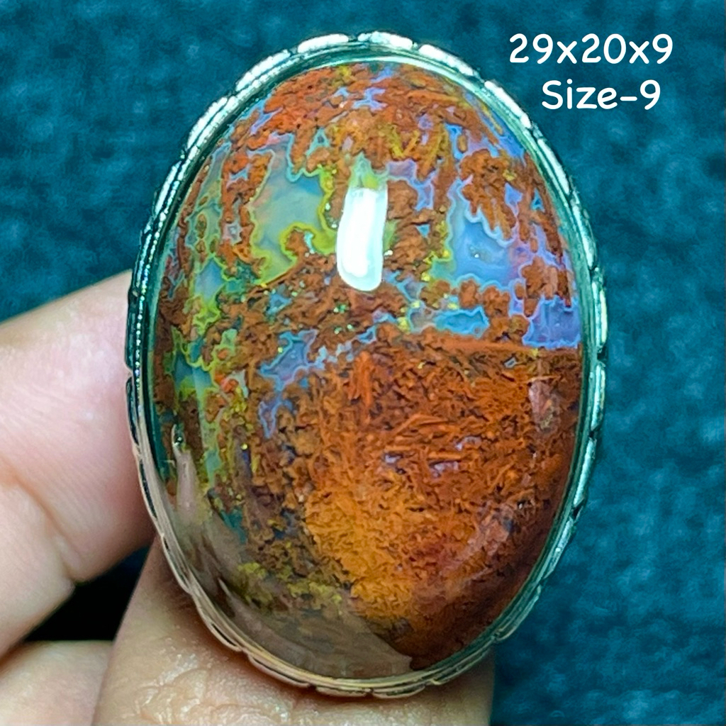 Cincin Batu Akik Natural Garut Merah Cabai (Asli Alam)