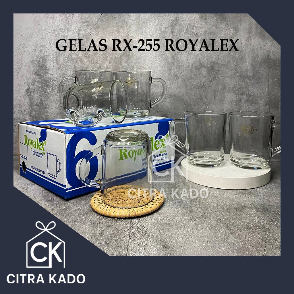 GELAS GG KACA ROYALEX/ GELAS RX-255 ROYALEX/ GELAS MINUM / 6 PCS