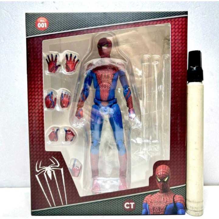 Mainan action figure CT Toys No. 001 The Amazing Spider-Man action figure, a third-party replica of 