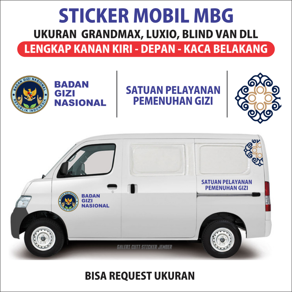 STICKER MOBIL MBG BGN BADAN GIZI NASIONAL