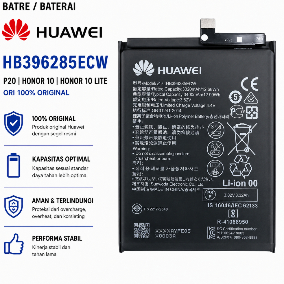 Batre baterai HB396285ECW P20 Honor 10 Honor 10 lite Ori baterai honor 10 10 lite