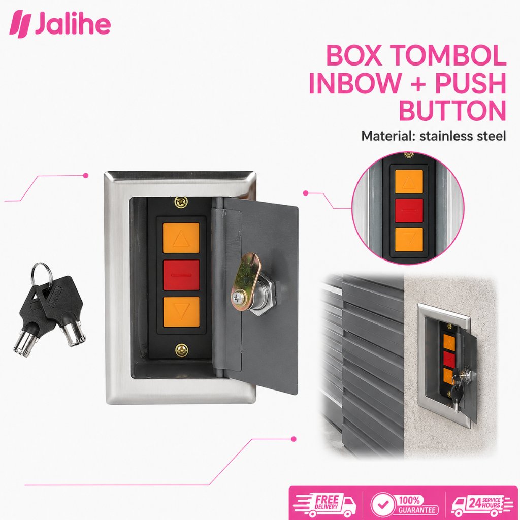 Box Tombol Rolling Door Stainless / Lock Box / Rumah Tombol Rolling Door / Cove Power Push Button Sw