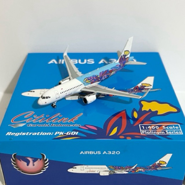 Diecast Pesawat Citilink A320-200 PK-GQI Retro Flower Livery Phoenix 1:400