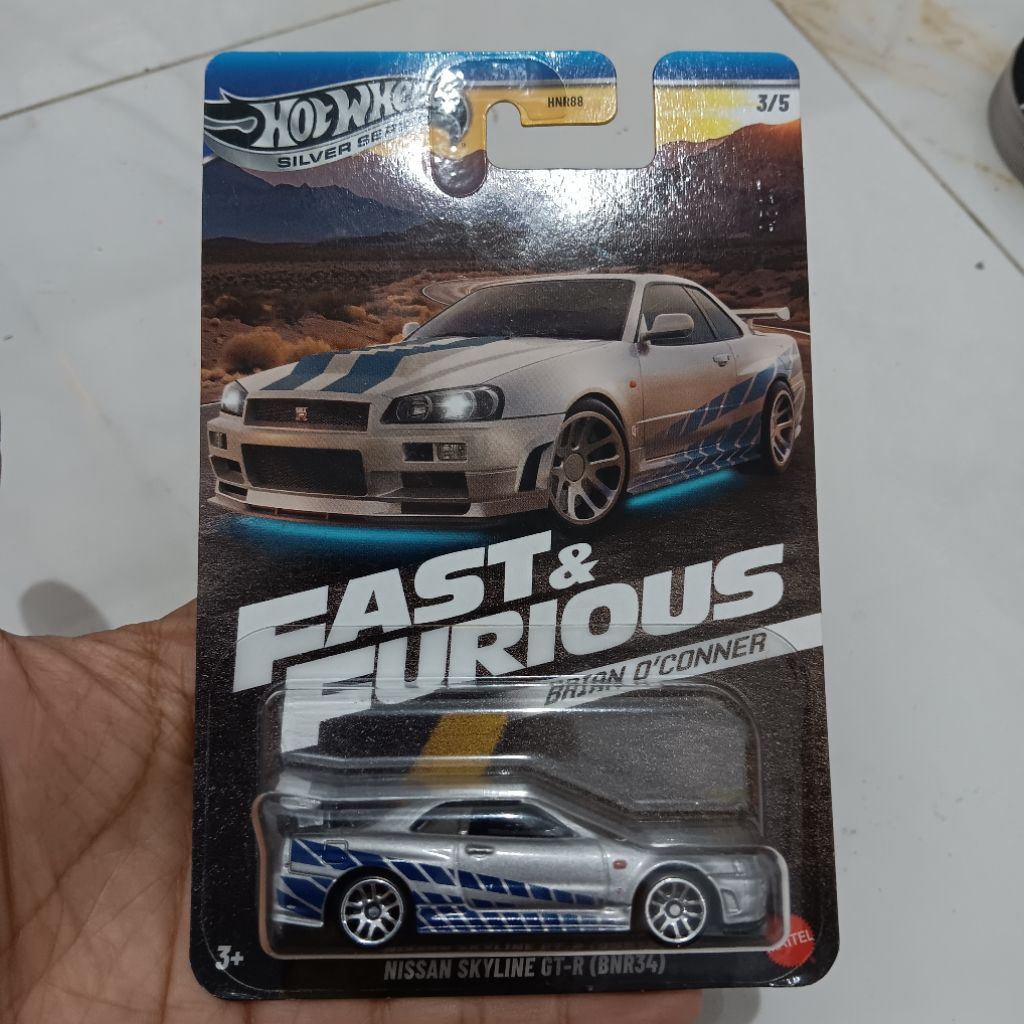 Hotwheels Error R34 brian o'connor (error tampo lampu depan tidak ada)
