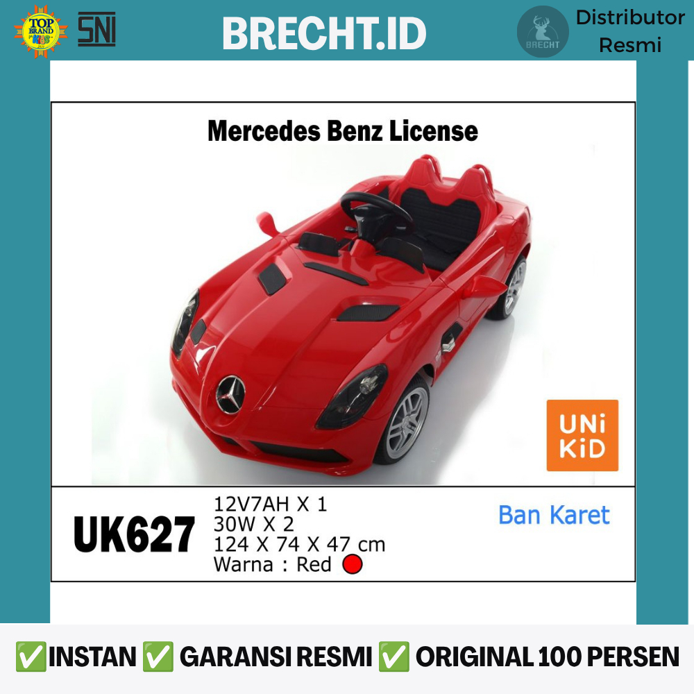 Mainan Anak Mobil Aki Remote Control UNIKID UK 627 Mercedes Benz Licensed UniKid UK-627