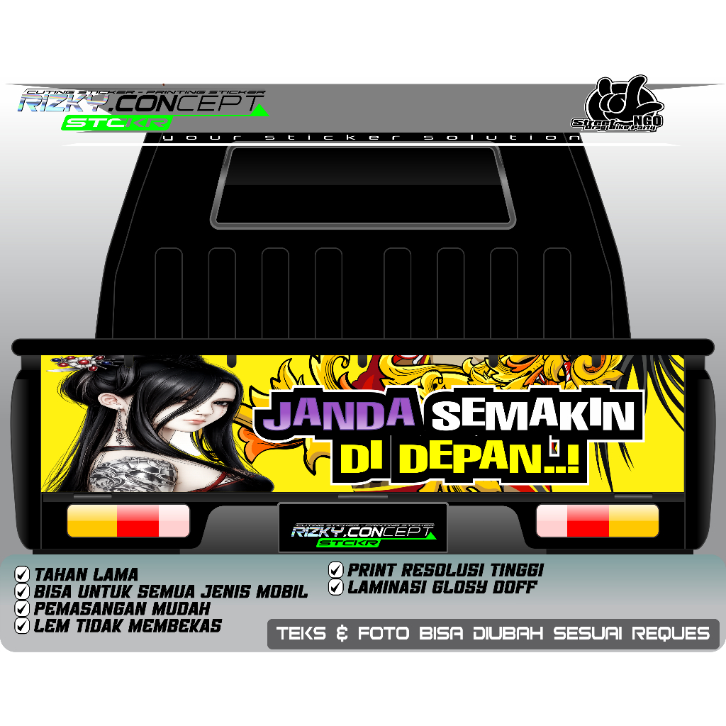 STIKER DECAL ( PRINTING ) PINTU BELAKANG L300 VARIASI KEREN MOBIL L300 L 35