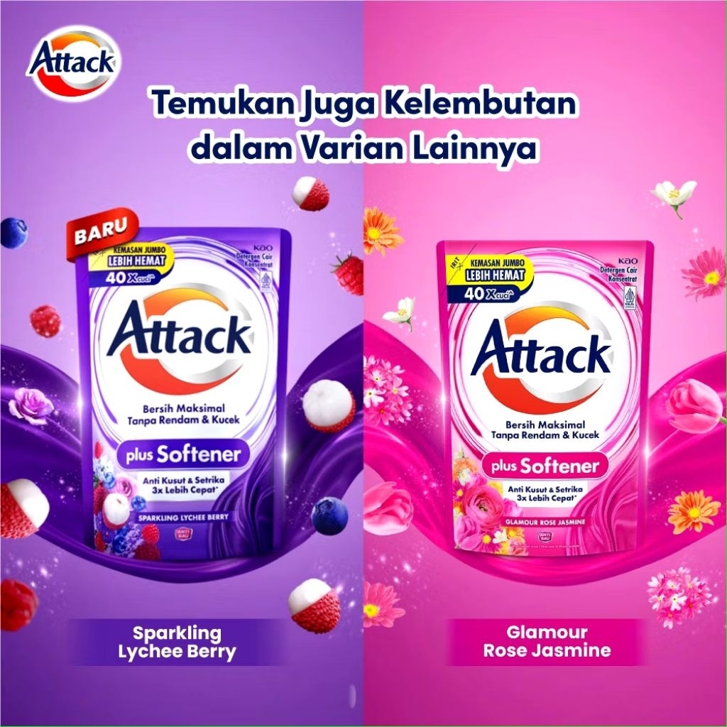 Attack plus softener 1200ml | attack detergent cair 1200ml