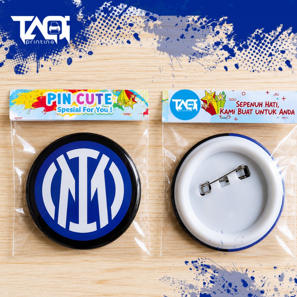 Pin Peniti Inter Milan 58mm | Pin Bola Inter Milan | Aksesoris Tas & Jaket