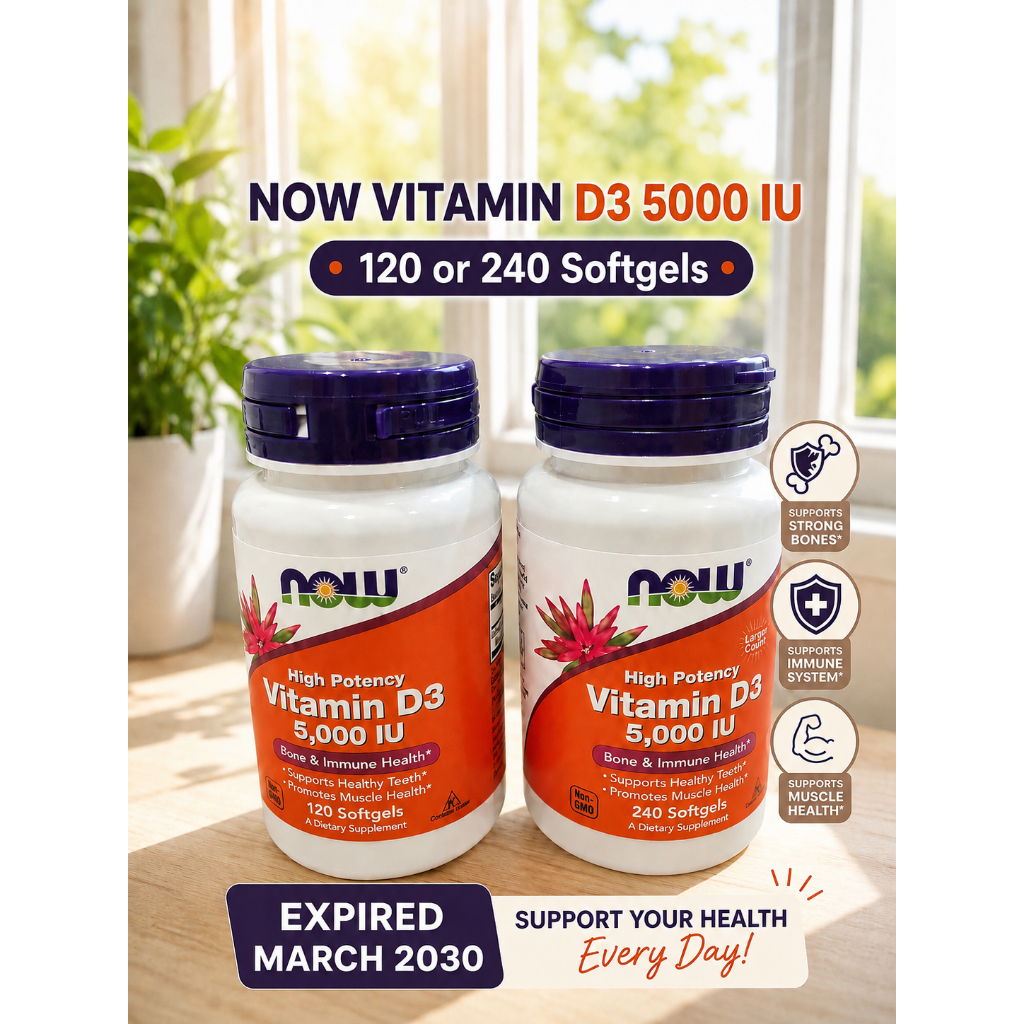 NOW FOOD VITAMIN D3 5000 IU - Vit D D-3 5000IU 240 Softgels