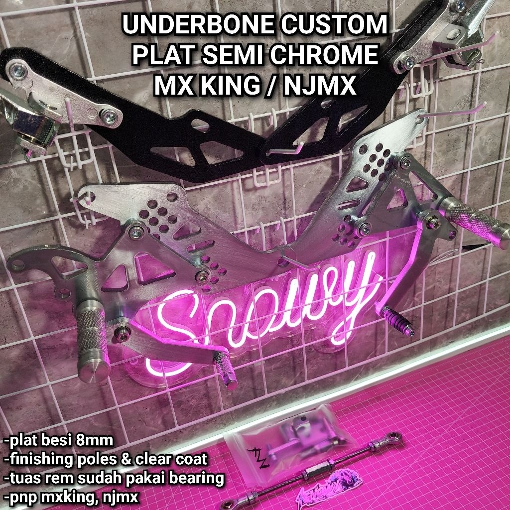 Underbone UB custom MXkkng NJMX plat besi semi chrome