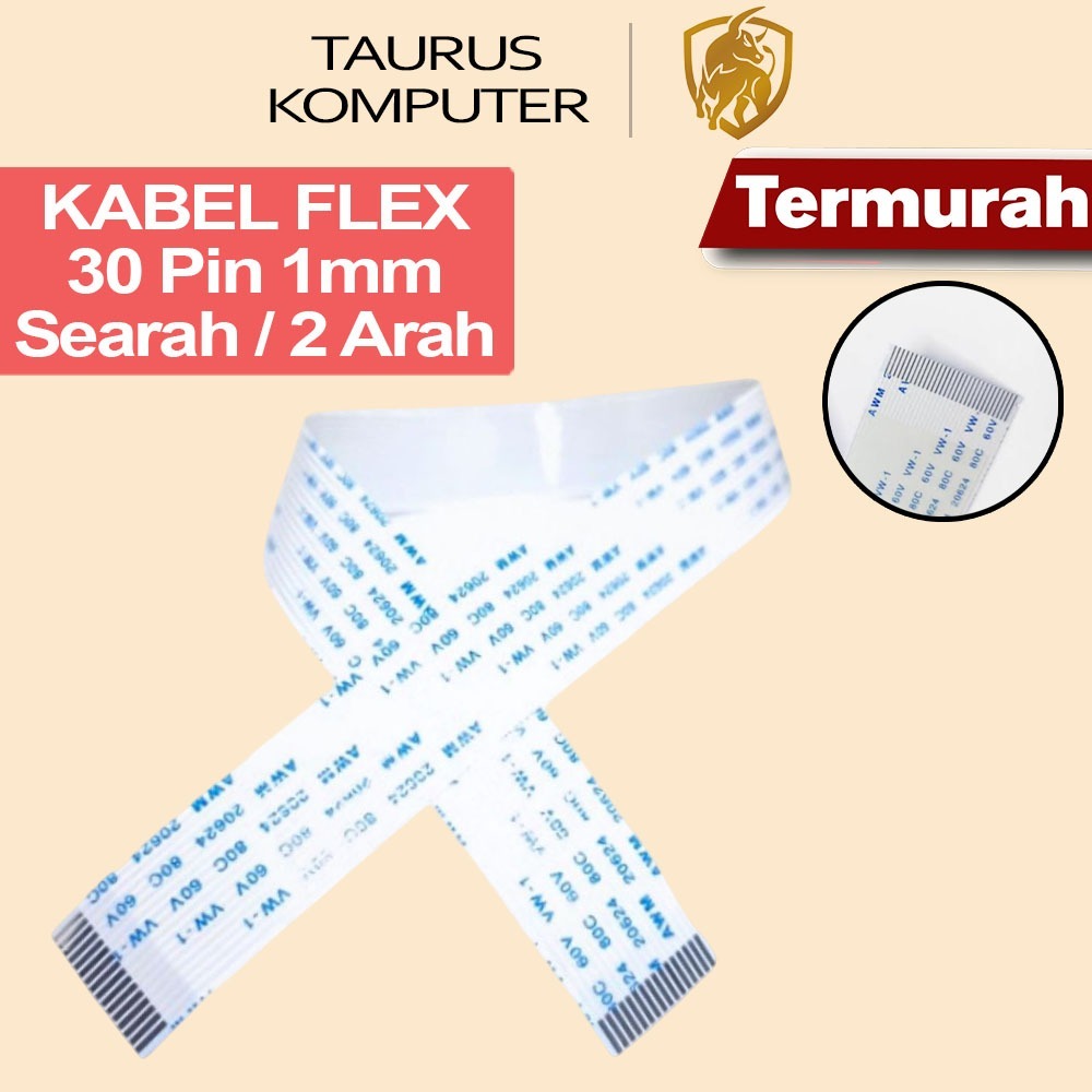 Kabel Flex Flexible Flat Cable FFC / FPC 30 Pin 1mm Searah / 2 Dua Arah Power Switch Laptop Touchpad