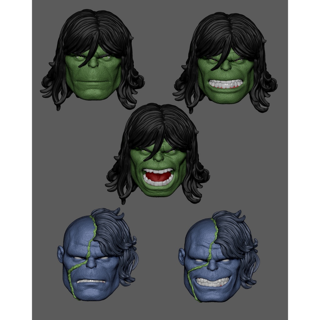 Headsculpt Head HS Hulk kitbash Mcfarlane mezco shf figma Marvel Legends Damtoys Vtoys Notaman Roman