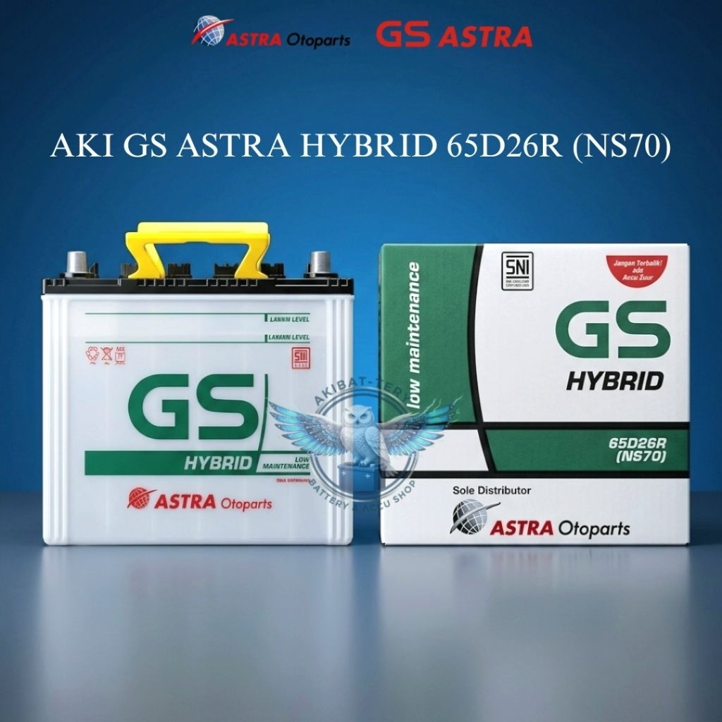 AKI MOBIL BASAH GS ASTRA HYBRID 65D26R (NS70) 12V 65AH 100% ORIGINAL - Baterai Accu Murah Terjangkau