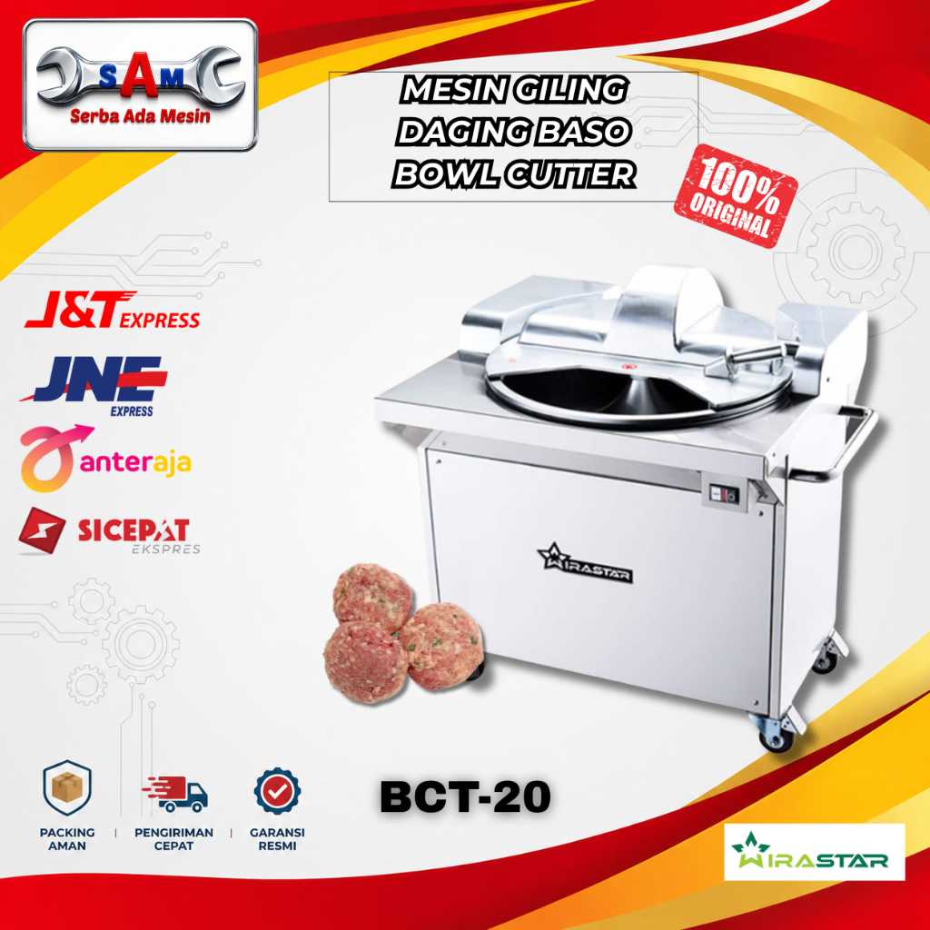 Mesin Giling Daging Baso Bowl Cutter BCT-20 Wirastar-Mesin Penggiling Adonan Bakso