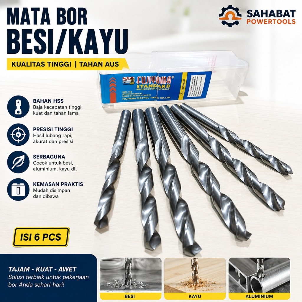 dijamin TAJAM HSS YUKIDO MATA BOR KAYU SET 8PCS 3 -10MM AUGER BIT FL YUKIDO Mata Bor Kayu mata bor t