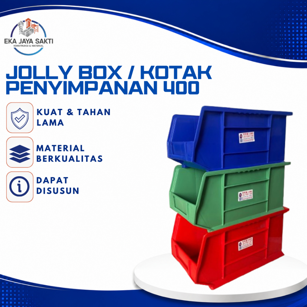 Jolly Box 400 / Keranjang Susun /  Kotak Penyimpanan - Tahan Lama