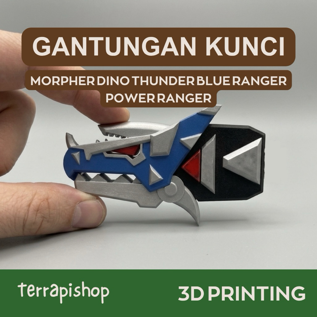 Gantungan Kunci Morpher Power Ranger Dino Thunder Blue Ranger/ Keychain/ 3D Printing