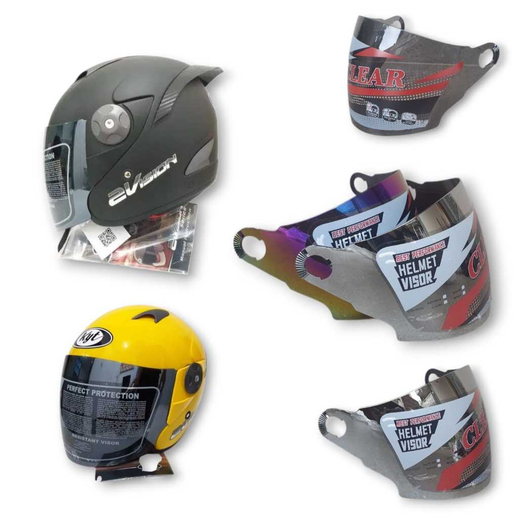 Kaca Helm Kyt 2Vision Hitam Silver Pelangi