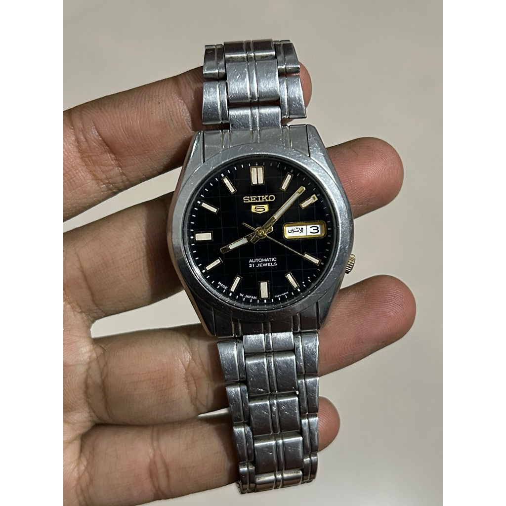 Jam tangan seiko 5 automatic original caliber 7s26 - 03b0 checkerboard dial