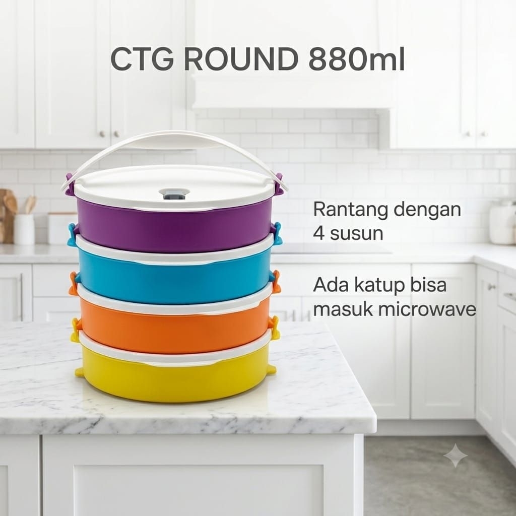 ctg round 880ml set isi 4