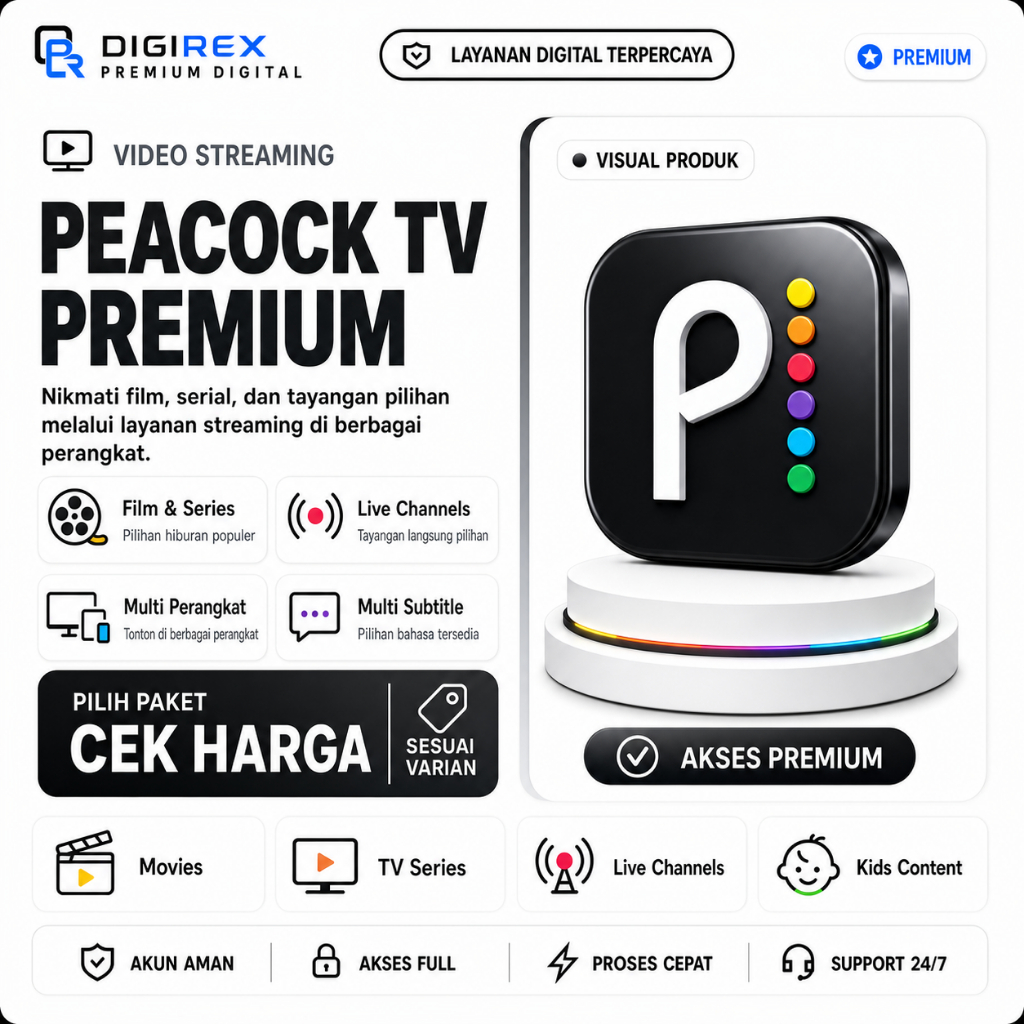 PEACOCK TV PREMIUM NBC PREMIER FULL GARANSI