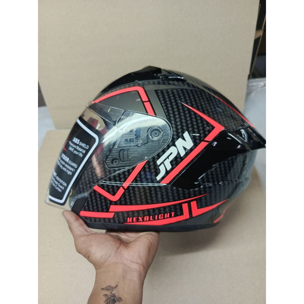 helm motor half face JP Kyoshi motif carbon hexalight