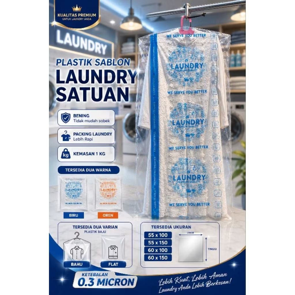 Plastik laundry/PP sablon bening/PP sablon satu
