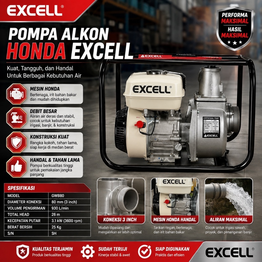 Pompa Alkon Honda Excell GWB80 - 3 Inch