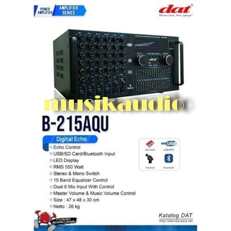 AMPLIFIER AMPLY DAT B215AQU B 215 B215 AQU DIGITAL ECHO BLUETOOTH USB SD CARD